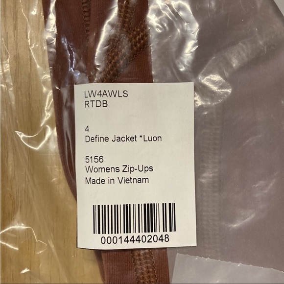 Lululemon Define Jacket Luon Roasted Brown Size 4 NWT - Picture 3 of 5